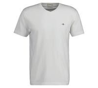 GANT Herren T-Shirt V-Neck, Slim Fit - SLIM SHIELD V-NECK T-SHIRT, Kurzarm, Cotton Weiß / 3XL XXXL Weiß