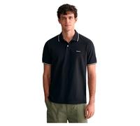 Gant Herren Poloshirt TIPPING PIQUE RUGGER Regular Fit Kurzarm, schwarz, Gr. XL