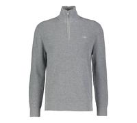 Gant Herren Troyer aus Baumwolle und Merinowolle COTTON MERINO RIBBED HALF ZIP, anthrazit, Gr. M