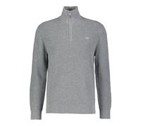 Gant Herren Troyer aus Baumwolle und Merinowolle COTTON MERINO RIBBED HALF ZIP, anthrazit, Gr. XXXL