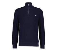Gant Herren Troyer aus Baumwolle und Merinowolle COTTON MERINO RIBBED HALF ZIP, marine, Gr. M