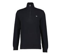 GANT Herren Casual Cotton Halfzip Pullover, Schwarz, L EU