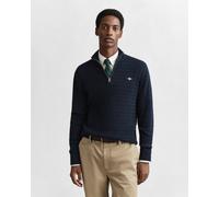GANT Herren Troyer mit Mini-Zopfstrickmuster (5XL) EVENING Blau