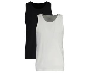 GANT Herren Unterhemd, 2er Pack - TANK TOP, Rundhals-Shirt, ärmellos, Stretch Cotton Schwarz/Weiß / L L Weiß