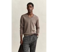 GANT Herren V-Neck Pullover aus Baumwolle (XXXL) DK HAZELNUT MELANGE
