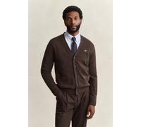 GANT Herren V-Neck Strickjacke aus Lambswool (M) DARK Braun MELANGE