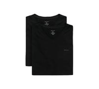 Kurzarmshirt GANT "V-NECK T-SHIRT 2-PACK", Herren, Gr. M, schwarz, Web, Obermaterial: 100% Baumwolle, regular fit normal, V-Ausschnitt, eingesetzt abgesteppte Kante, Shirts, Mit V-Ausschnitt (74441501