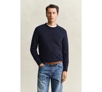 GANT Herren Wollmix Rundhalspullover mit Noppenstruktur (XXXL) EVENING Blau