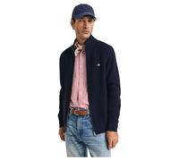 GANT Herren Zipped Textured Cotton Cardigan Strickjacke, Evening Blue, XX-Large