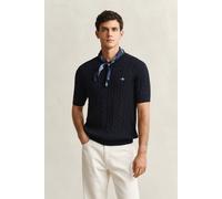 GANT Herren Zopfstrick Kurzarmpullover aus Baumwolle (XL) EVENING Blau