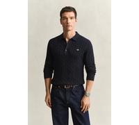 GANT Herren Zopfstrick Polopullover aus Baumwolle (XXL) EVENING Blau