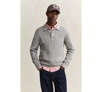 GANT Herren Zopfstrick Polopullover aus Baumwolle (XXL) Grau MELANGE