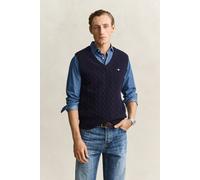 GANT Herren Zopfstrick Pullunder aus Lambswool (4XL) EVENING Blau