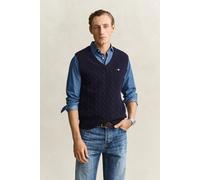 GANT Herren Zopfstrick Pullunder aus Lambswool (XXL) EVENING Blau