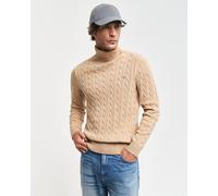 GANT Herren Zopfstrick Rollkragenpullover aus Baumwolle (4XL) KHAKI MELANGE