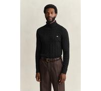 GANT Herren Zopfstrick Rollkragenpullover aus Baumwolle (L) Schwarz