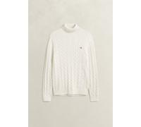 GANT Herren Zopfstrick Rollkragenpullover aus Baumwolle (S) CREAM
