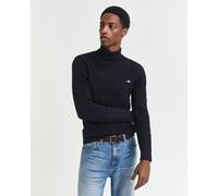 Gant Strickpullover mit gerippten Abschlüssen in Marine, Größe XXL