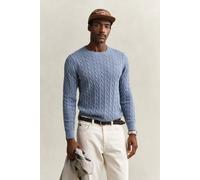 GANT Regular Fit Strickpullover Rundhalsblau, Einfarbig