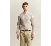 GANT Herren Zopfstrick Rundhalspullover aus Baumwolle (XXXL) OAT MELANGE