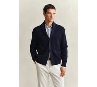 GANT Herren Zopfstrick Strickjacke mit Schalkragen (M) EVENING Blau