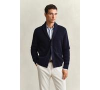 GANT Herren Zopfstrick Strickjacke mit Schalkragen (XL) EVENING Blau