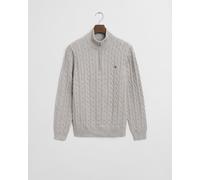 GANT Herren Zopfstrick Troyer aus Baumwolle (L) CLOUD Grau MELANGE