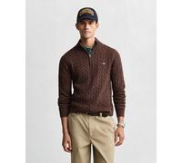 GANT Herren Zopfstrick Troyer aus Baumwolle (M) Braun MELANGE
