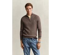 Gant Cotton Cable Half Zip Faded Taupe Beige M