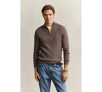 Gant Cotton Cable Half Zip Faded Taupe Beige S