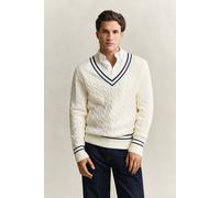 GANT Cotton Cable Cricket Sweater Cream Weiß L