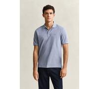 Poloshirt GANT "2 TONE", Herren, Gr. L, vintage blau, Jersey, Obermaterial: 100% Baumwolle, unifarben, regular fit normal, Rundhals, eingesetzt gerader Abschluss, Shirts, Regular fit mit Polokragen (2