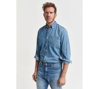 GANT Herren REG Denim Shirt Hemd, SEMI Light Blue Worn IN, XL