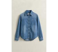 GANT - Regular Fit Jeansbluse semi light blue worn in - Gr. - 38