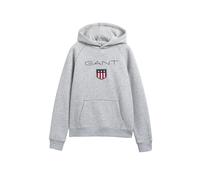GANT Jungen Sweatshirt - Teen Boys SHIELD Hoodie, Kapuzen-Pullover, Logo, uni 146/152 Grau