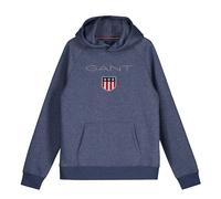 GANT Jungen Sweatshirt - Teen Boys SHIELD Hoodie, Kapuzen-Pullover, Logo, uni Blau Melange 176
