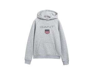 GANT Jungen Sweatshirt - Teen Boys SHIELD Hoodie, Kapuzen-Pullover, Logo, uni Grau / 146/152 146/152 Grau