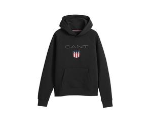GANT Jungen Sweatshirt - Teen Boys SHIELD Hoodie, Kapuzen-Pullover, Logo, uni Schwarz / 122/128 122/128 Schwarz