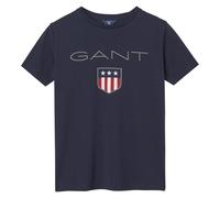 GANT Jungen T-Shirt - Teen Boys SHIELD Logo, Kurzarm, Rundhals, Baumwolle, uni Dunkelblau 176
