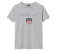 GANT Jungen T-Shirt - Teen Boys SHIELD Logo, Kurzarm, Rundhals, Baumwolle, uni Grau 176