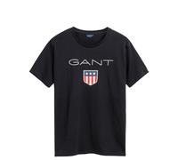 GANT Jungen T-Shirt - Teen Boys SHIELD Logo, Kurzarm, Rundhals, Baumwolle, uni Schwarz 170