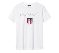 GANT Jungen T-Shirt - Teen Boys SHIELD Logo, Kurzarm, Rundhals, Baumwolle, uni Weiß 134/140