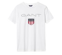GANT Jungen T-Shirt - Teen Boys SHIELD Logo, Kurzarm, Rundhals, Baumwolle, uni Weiß / 170 170 Weiß