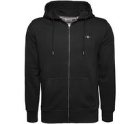 GANT Kapuzen-Sweatjacke Reg Shield Full Zip Hoodie Baumwoll-Mix 87% Baumwolle Schwarz S