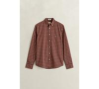 Langarmhemd GANT "REGULAR POPLIN CHECK", Herren, Gr. XXL, N-Gr, rot (schwarz braun), Popeline, Obermaterial: 100% Baumwolle, kariert, regular fit normal, Manschette, Hemden, kariert, Button-down-Krage