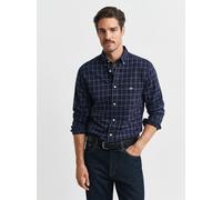 Gant Karohemd Herren Regular Fit Baumwolle indigo, XL