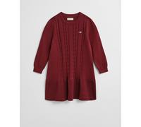 GANT Kinder Girls Zopfstrick Kleid aus Baumwolle (98/104) PLUMPED Rot