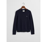 Rundhalspullover GANT "CLASSIC COTTON C-NECK" Gr. M, blau (evening blue) Damen Pullover (51685568-M) evening blue