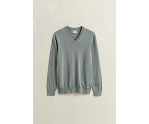 GANT - Klassischer V-Neck Pullover aus Baumwolle ceramic grey - Gr. - L