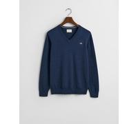 Gant Herren Classic Cotton V-Neck Pullover, Dark JEANSBLUE Melange, 56